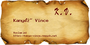 Kanyó Vince névjegykártya